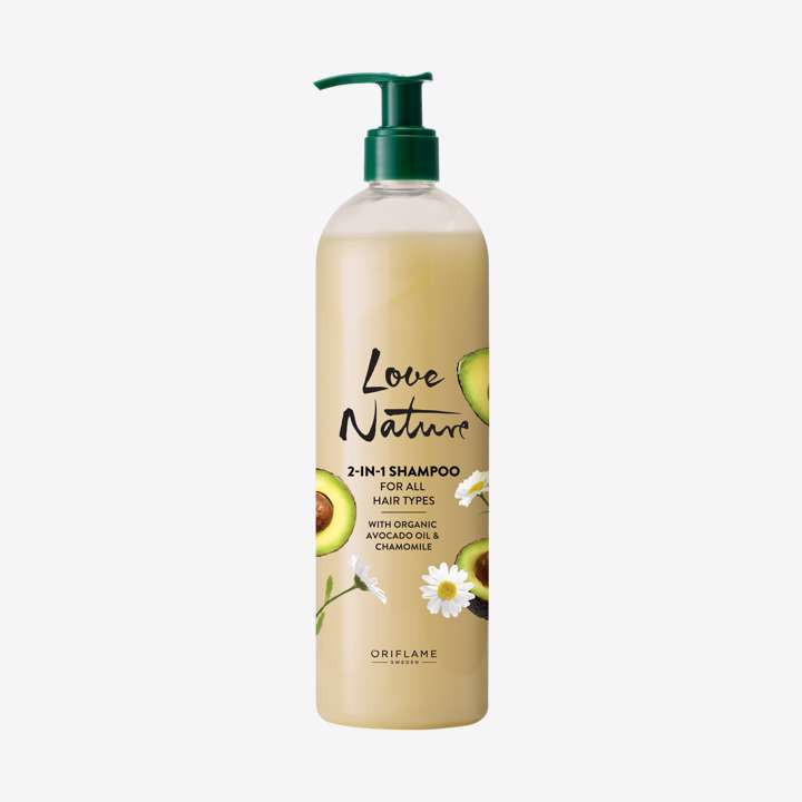 Šampon 2 v 1 s avokádovým olejem a heřmánkem Love Nature - maxi balení 500ml