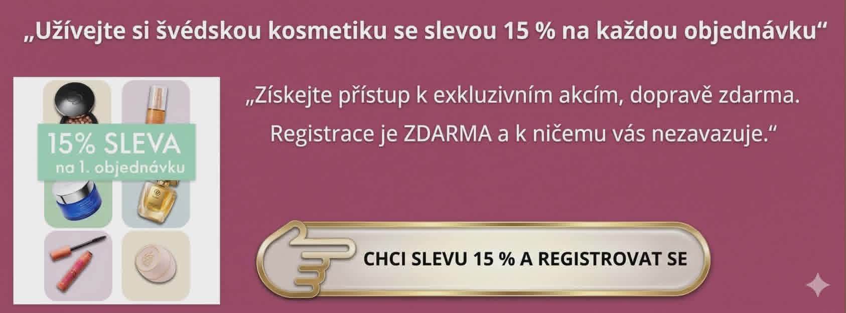 chci slevu 15% a registrovat se